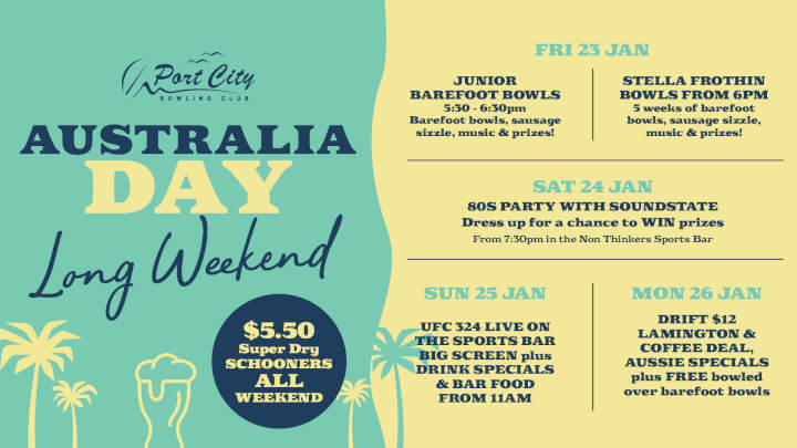 AUSTRALIA DAY LONG WEEKEND<div>JANUARY 23-26</div>